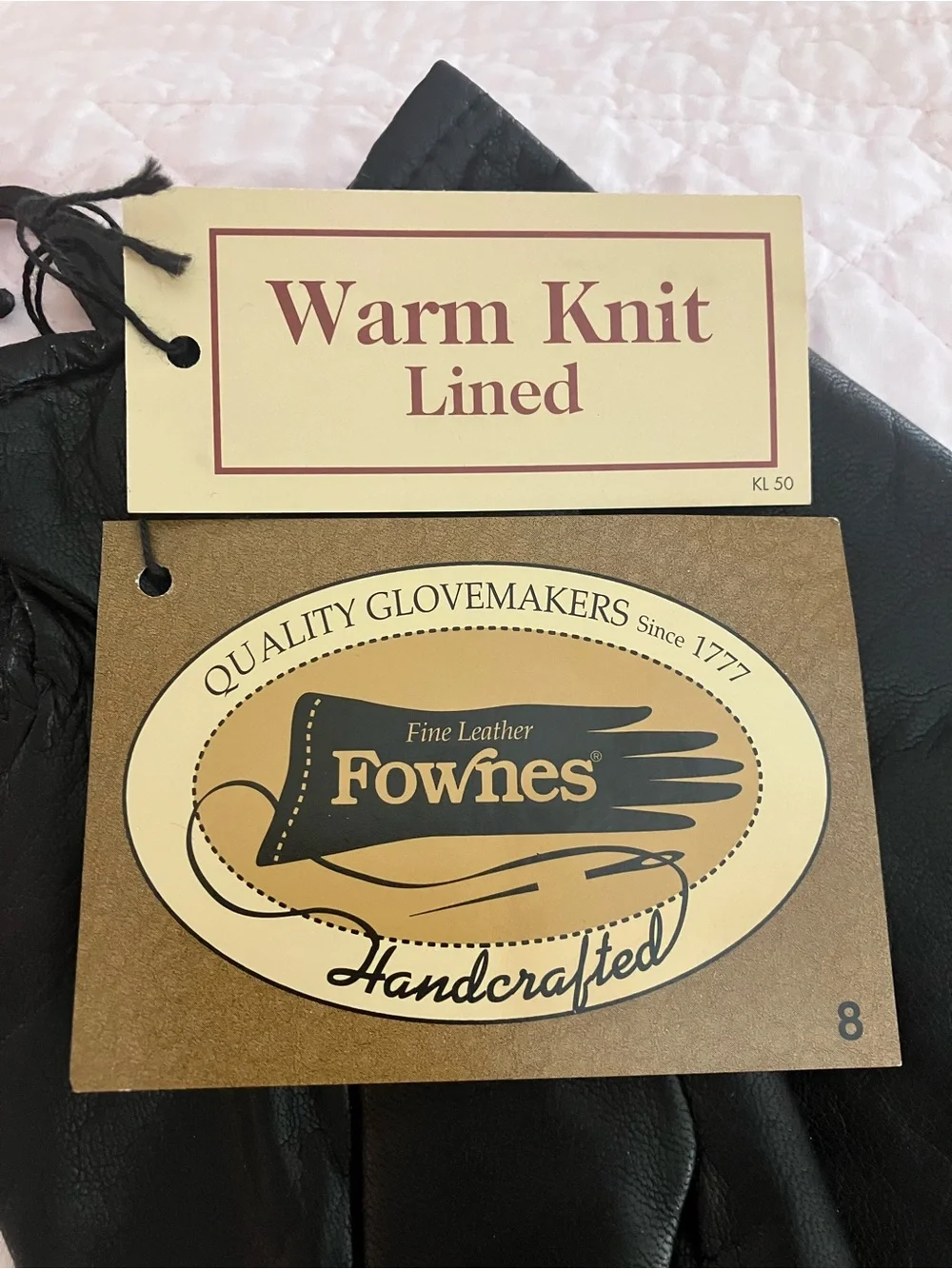 Fownes Handcrafted Black Leather Gloves